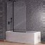 Mampara de baño Rita puerta abatible + fijo negro de Kassandra